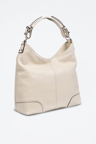Sac porté épaule en cuir Ascoli - Beige