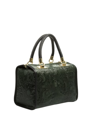 Sac bowling en cuir - Vert et doré