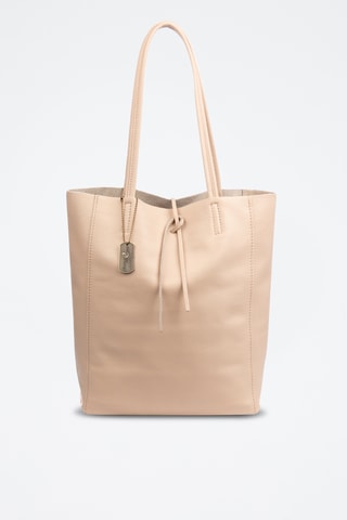 Mala shopper em couro - Bege