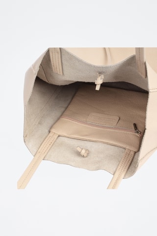 Mala shopper em couro - Bege