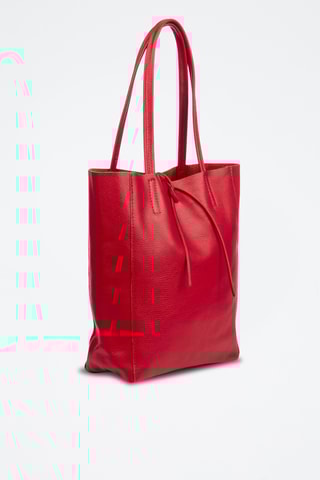 Mala shopper em couro - Vermelho