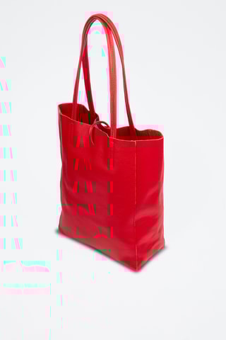 Mala shopper em couro - Vermelho