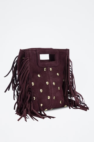 Sac à main en nubuck - Rouge foncé