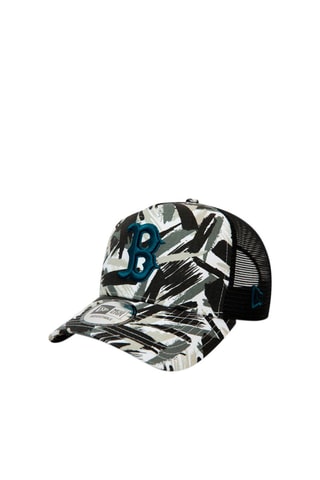 Casquette Seasonal Camo a Frame Trucker Red Sox de Boston - Noir et blanc