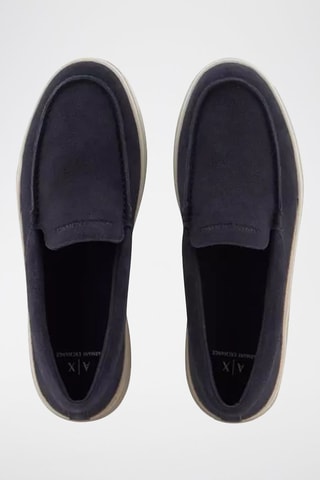 Mocassins en nubuck- Bleu marine