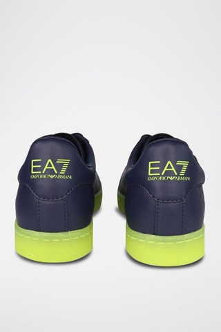 Sneakers en cuir Bleu marine et jaune