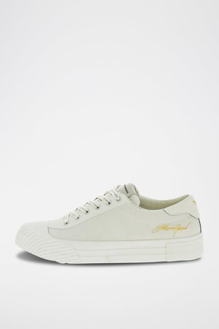 Sneakers en cuir Blanc et jaune