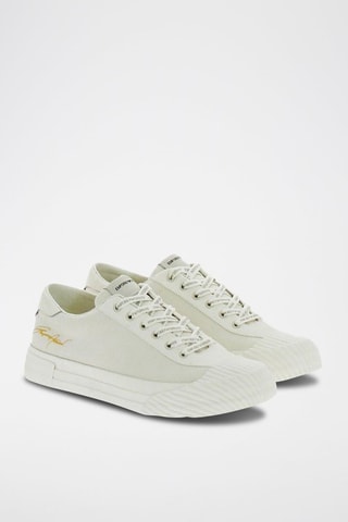 Sneakers en cuir Blanc et jaune