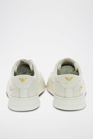 Sneakers en cuir Blanc et jaune