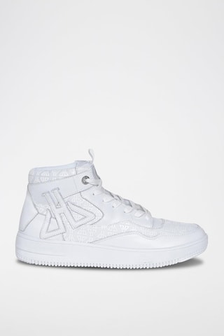 Sneakers montantes en cuir Pigalle Monogram - Blanc