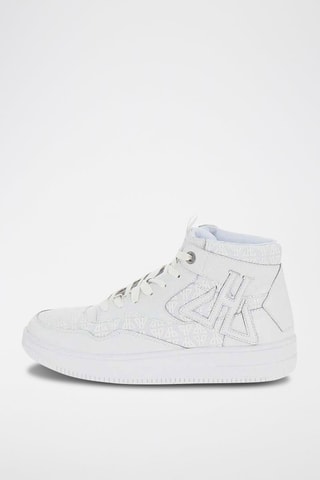 Sneakers montantes en cuir Pigalle Monogram - Blanc