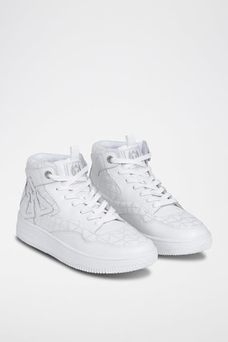 Sneakers montantes en cuir Pigalle Monogram - Blanc