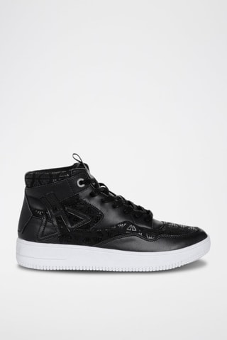 Sneakers montantes en cuir Pigalle Monogram - Noir