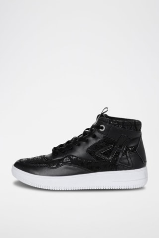 Sneakers montantes en cuir Pigalle Monogram - Noir