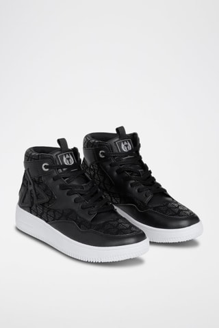 Sneakers montantes en cuir Pigalle Monogram - Noir