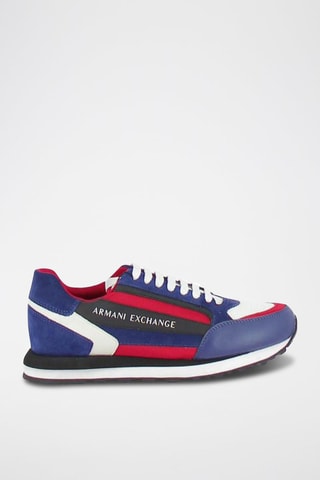 Sneakers en cuir Bleu et rouge