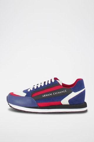 Sneakers en cuir Bleu et rouge