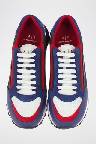 Sneakers en cuir Bleu et rouge
