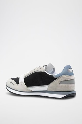 Baskets en cuir - Bleu marine et gris