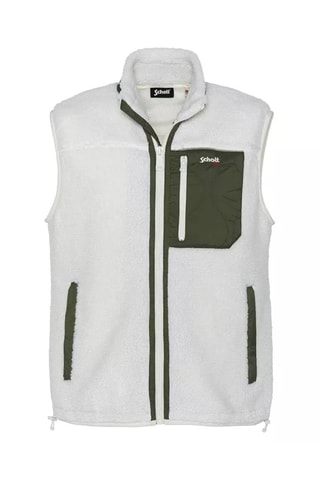 Veste polaire sans manches - Blanc et kaki