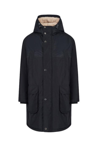 Manteau long à capuche - Bleu marine