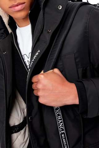 Manteau long à capuche - Noir