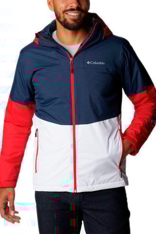 Coupe-vent à capuche Point Park - Bleu marine et rouge