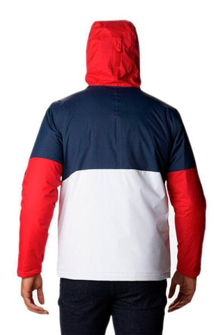Coupe-vent à capuche Point Park - Bleu marine et rouge