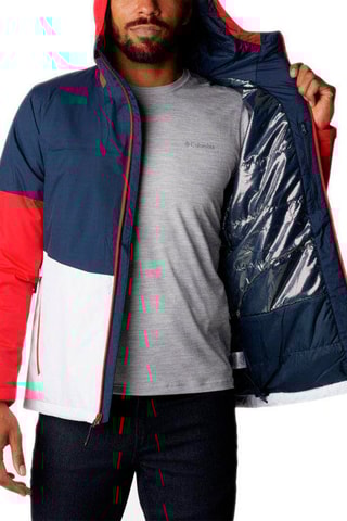 Coupe-vent à capuche Point Park - Bleu marine et rouge