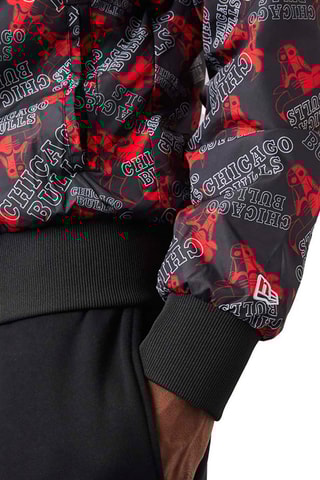 Bomber Logo Print Chicago Bulls - Noir et rouge