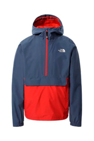 Coupe-vent à capuche - Bleu et rouge