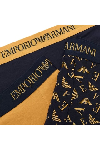 3 boxers - Bleu marine et orange