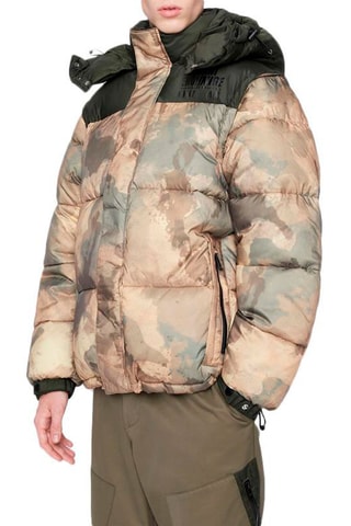 Doudoune à capuche - Kaki et noir