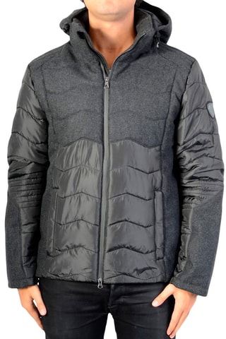 Doudoune à capuche en laine - Gris