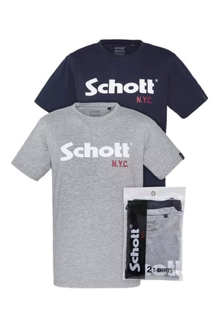 2 t-shirts - Bleu marine et gris chiné