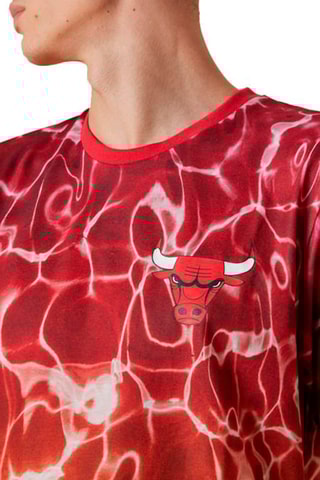 T-shirt NBA Tm Color Wtr Print Chicago Bulls - Rouge et moutarde