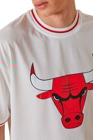 T-shirt NBA Mesh Team Logo Ovrszd Chicago Bulls - Blanc