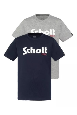 2 t-shirts standard - Bleu marine et gris chiné
