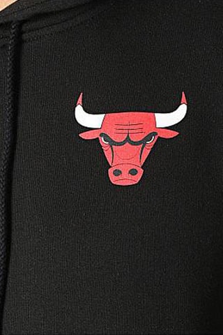 Sweat à capuche NBA Stripe Rib Chicago Bulls - Noir et rouge