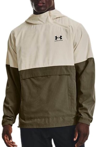 Sweat à capuche Woven Asymetrical - Beige et kaki