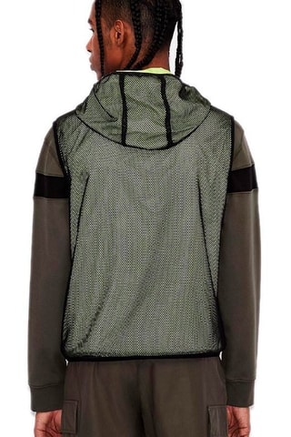 Sweat à capuche Exhange - Kaki et jaune fluo