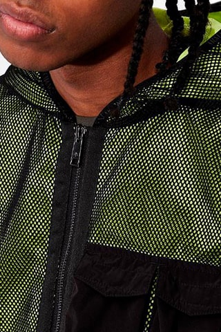 Sweat à capuche Exhange - Kaki et jaune fluo