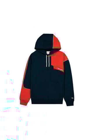 Sweat à capuche - Bleu marine et rouge