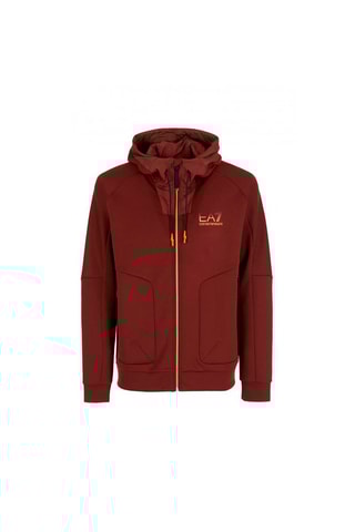 Sweat à capuche - Marron et orange