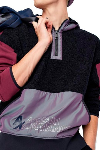 Sweat à capuche Noir et bordeaux