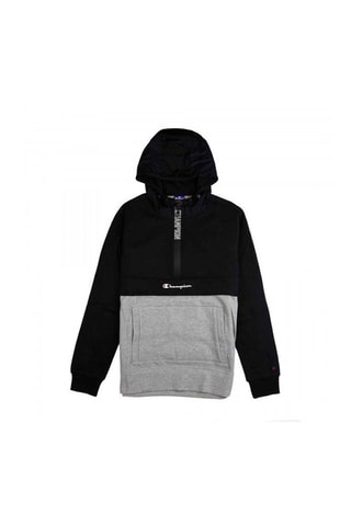 Sweat à capuche Noir et gris clair chiné