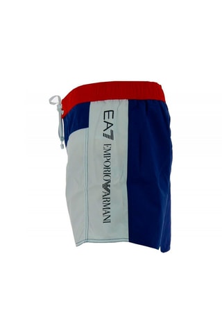 Short de bain - Blanc et bleu marine