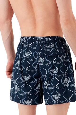 Short de bain - Bleu marine et blanc