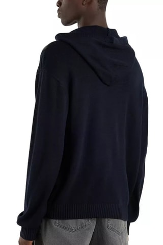 Pull en laine vierge - Marron et bleu marine