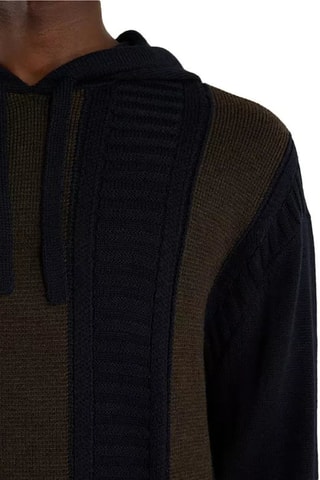 Pull en laine vierge - Marron et bleu marine